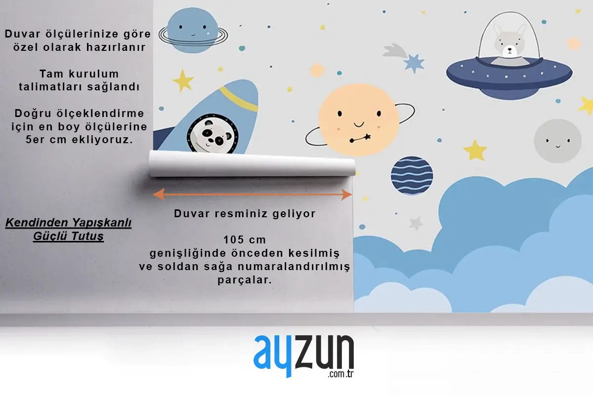 Uzay Gemisi Çocuk Odası Çocuk Odası Duvar Kağıdı
