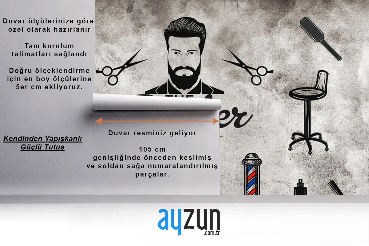 Vintage Arka Plan Berber Aletleri Duvar Kağıdı