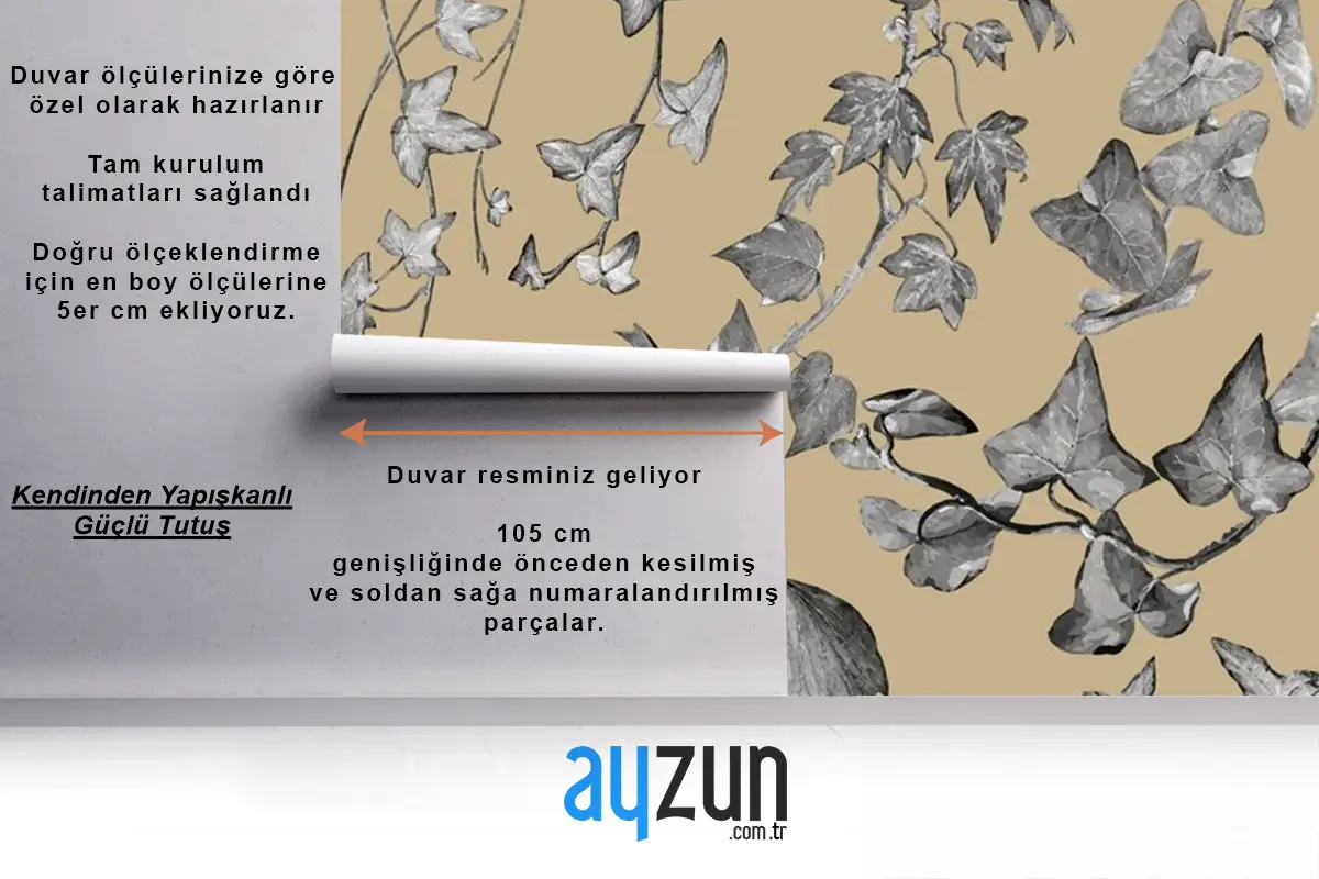 Vintage Bitki Ve Yaprak Duvar Kağıdı