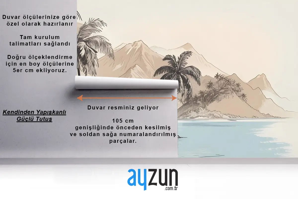 Vintage Kömür Tropikal Palmiye Ağacı Ve Yaz Plaj Duvar Kağıdı