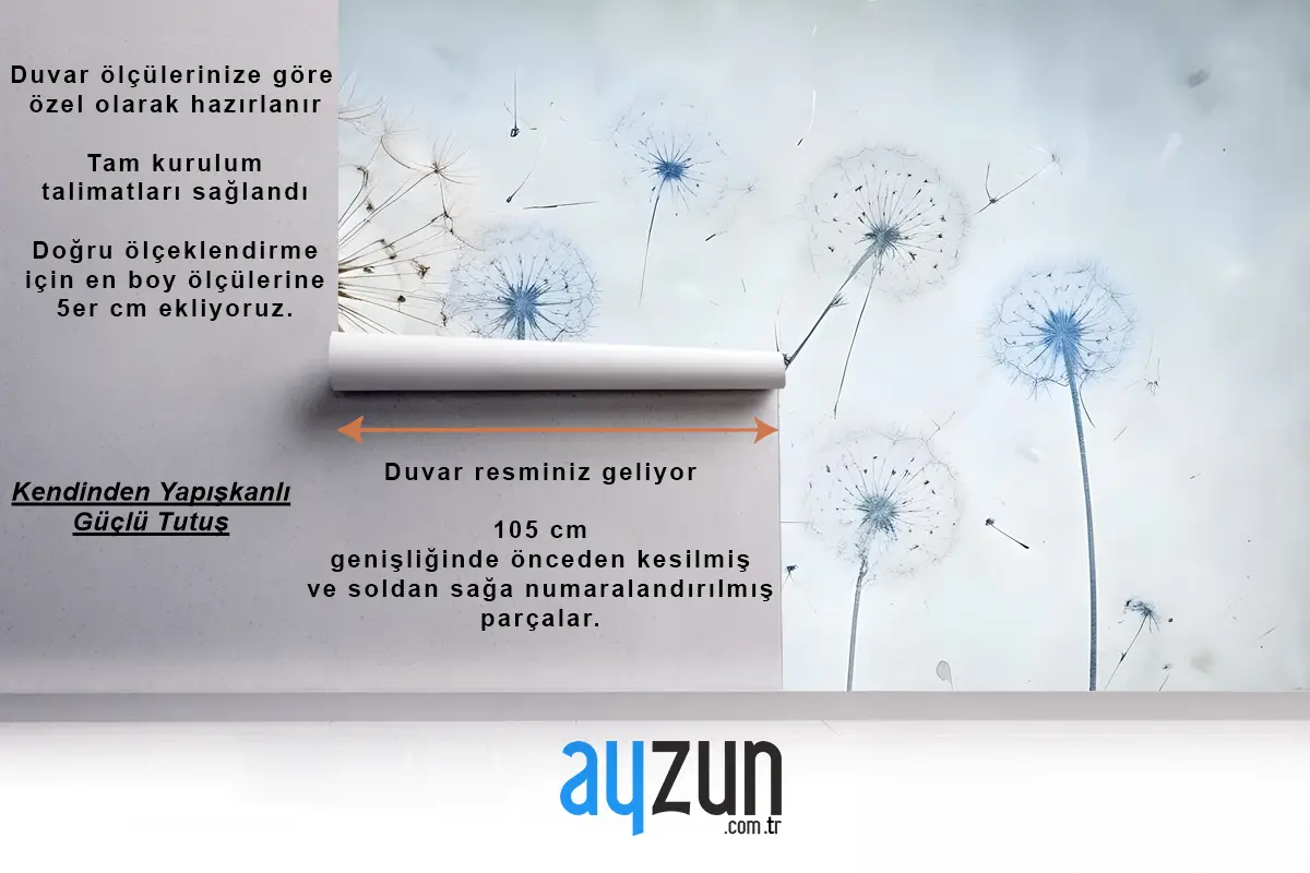 Vintage Karahindiba Çiçek Duvar Kağıdı 