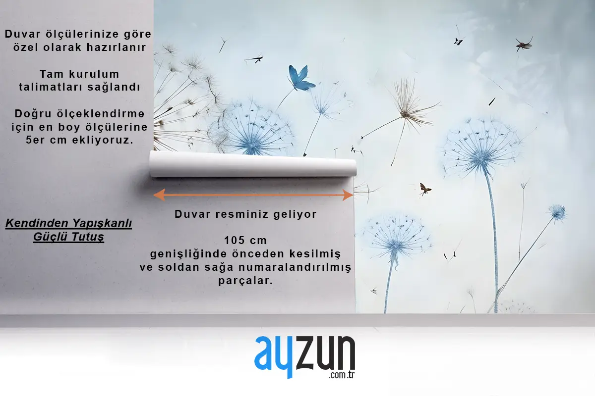 Vintage Karahindiba Çiçek Duvar Kağıdı 