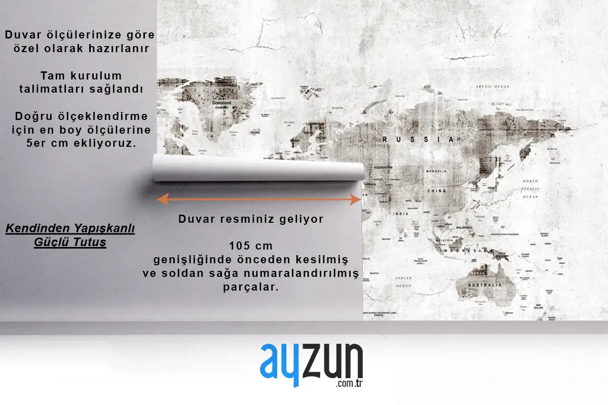 Vintage Eski Dünya Haritası Yaşlı Gazete Doku Duvar Kağıdı