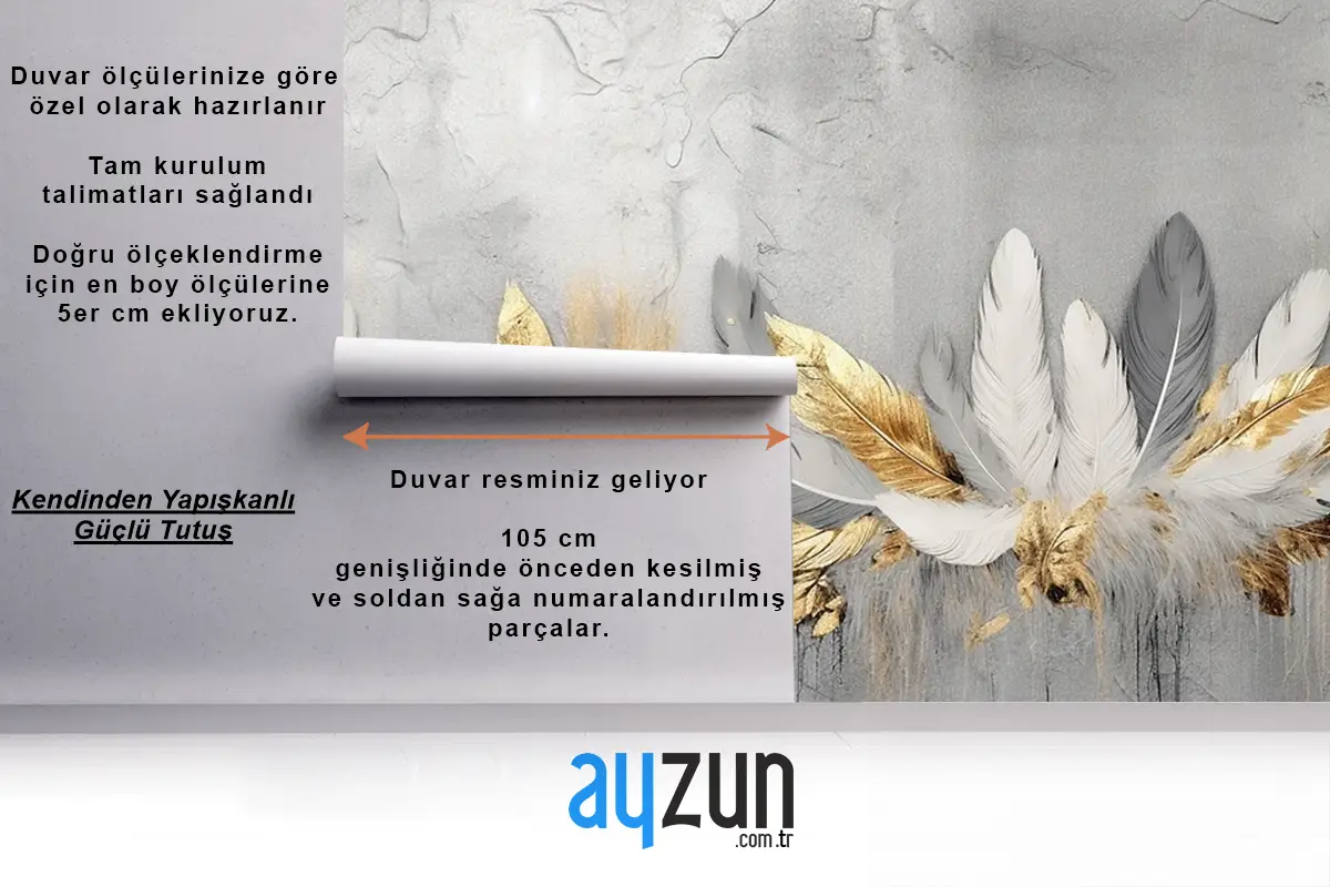 Vintage Tüyler Mavi Altın Fırça Darbeleri Yatak Odası Duvar Kağıdı