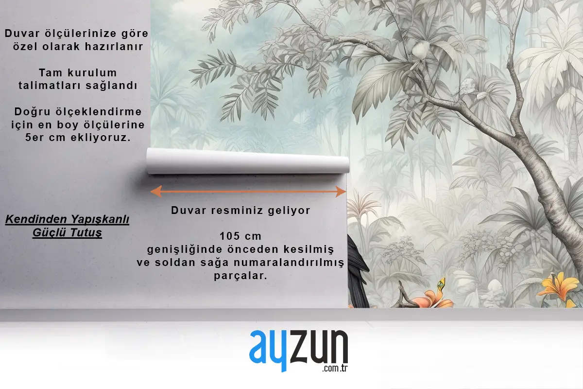 Vintage Tarihi Cennet Kuşu Sanat Duvar Kağıdı 