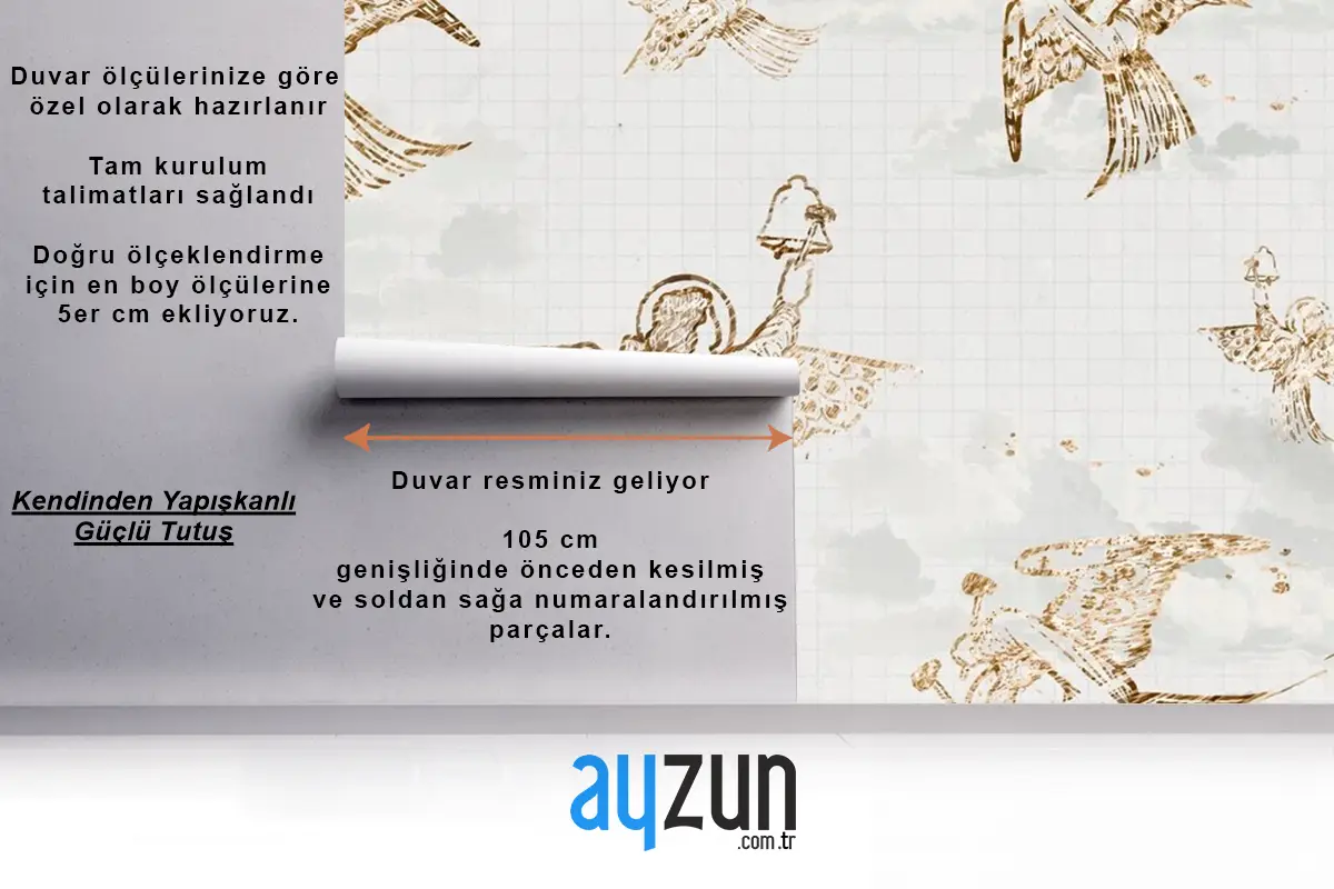 Vintage Melek Desen Arka Plan Duvar Kağıdı 