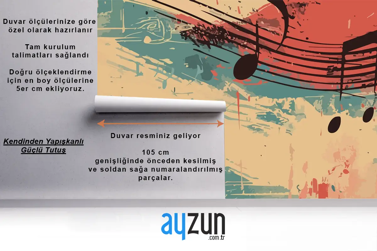 Vintage Müzik Notaları Duvar Kağıdı