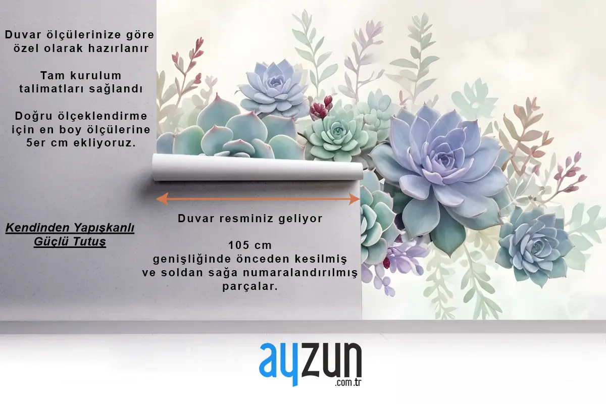 Vintage Mor Çiçekler Duvar Kağıdı