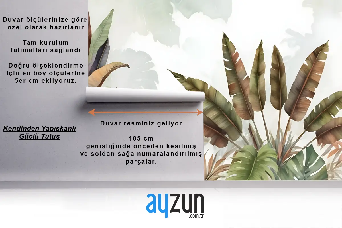 Vintage Tropikal Yaprak Duvar Kağıdı 