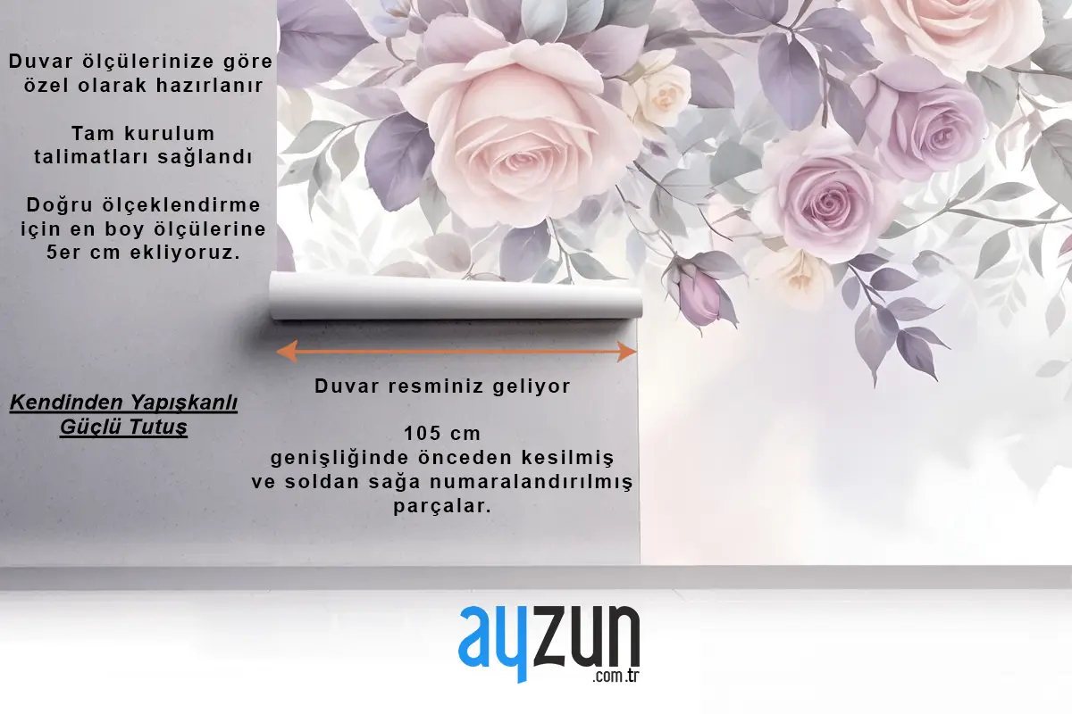 Vintage Asma Çiçek Duvar Kağıdı 