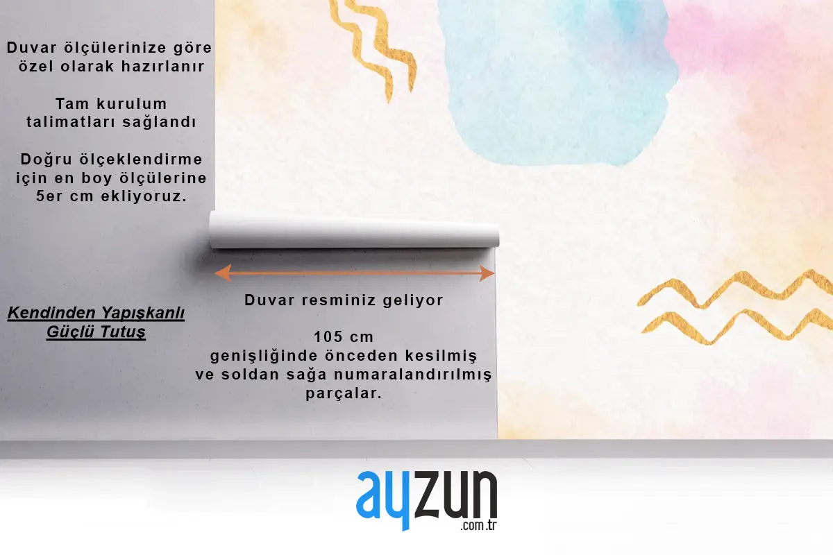 Suluboya Soyut Arka Plan Çocuk Odası Duvar Kağıdı
