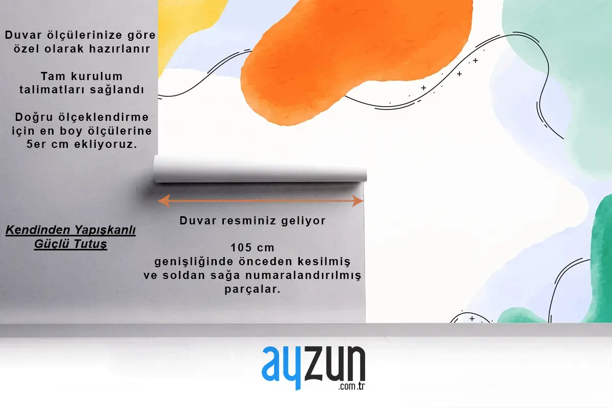 Suluboya Soyut Arka Plan Çocuk Odası Duvar Kağıdı 