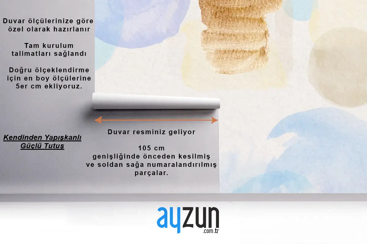 Boyalı Lekeli Suluboya Soyut Arka Plan Çocuk Odası Duvar Kağıdı