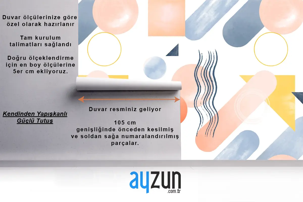 Suluboya Soyut Tasarım Mutfak Duvar Kağıdı 