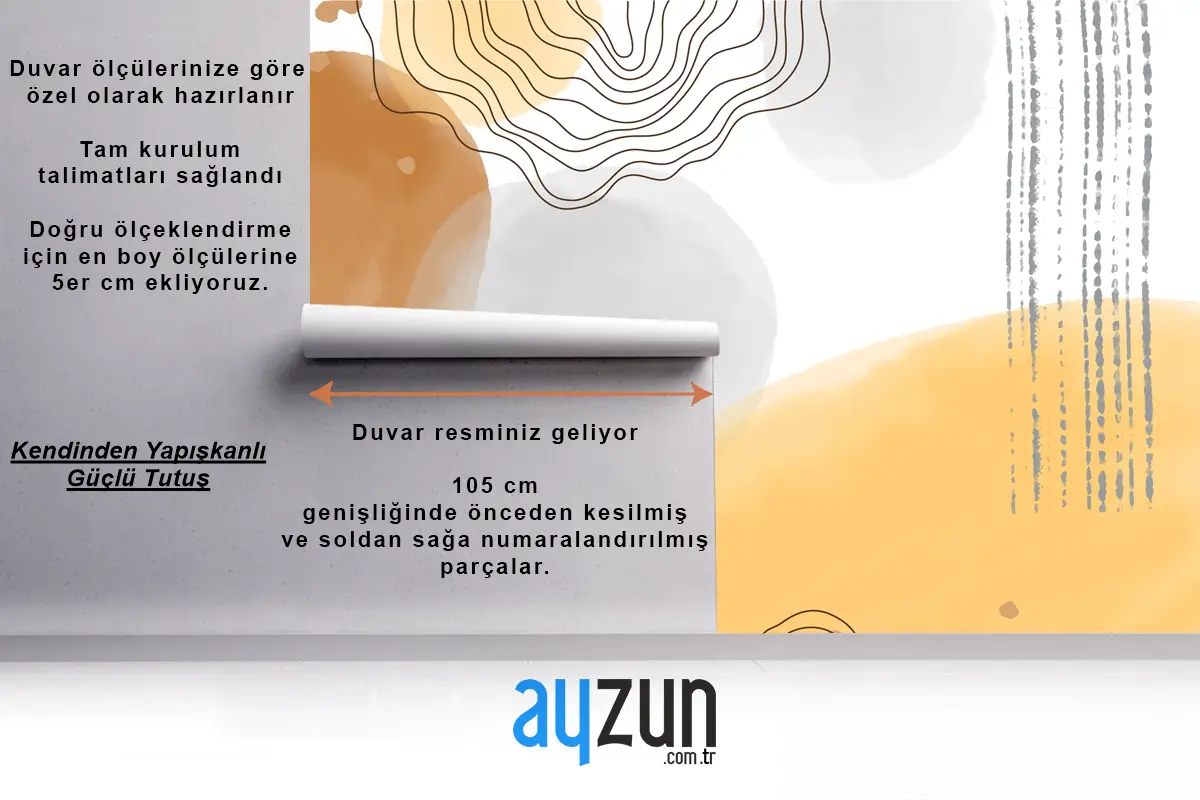 Suluboya Soyut Doodle Arka Plan Mutfak Duvar Kağıdı 