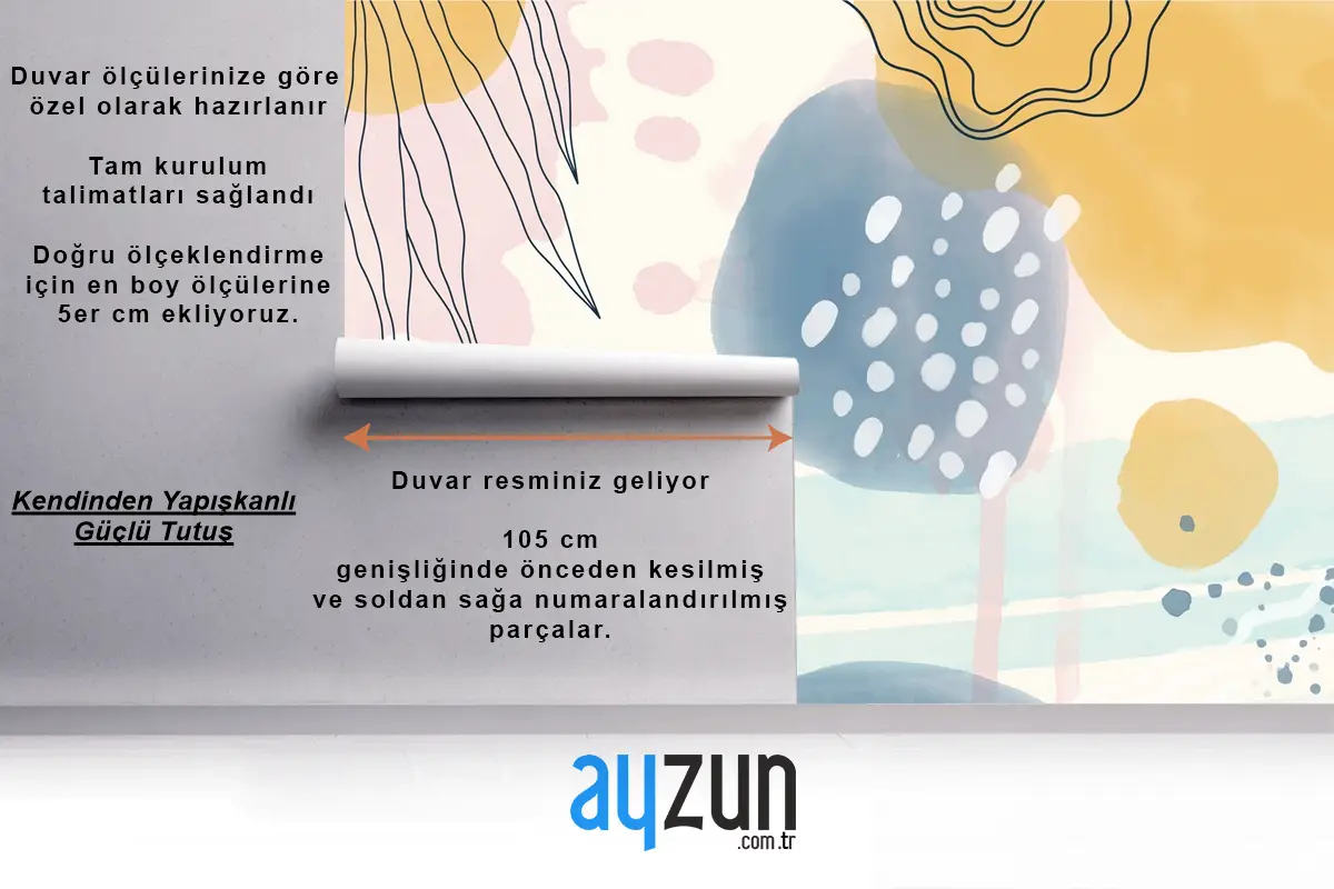 Suluboya Soyut Doodle Arka Plan Çocuk Odası Duvar Kağıdı 