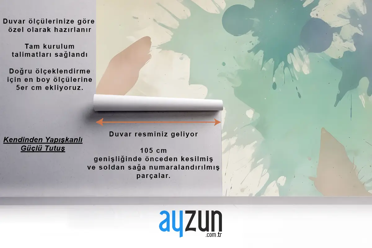 Suluboya Soyut Çiçekler Duvar Kağıdı