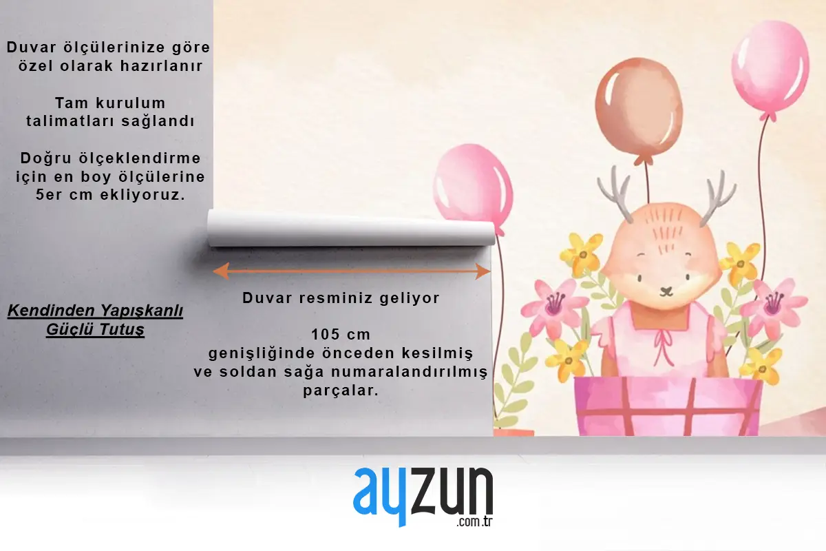 Suluboya Bebek Arka Plan Çocuk Odası Duvar Kağıdı