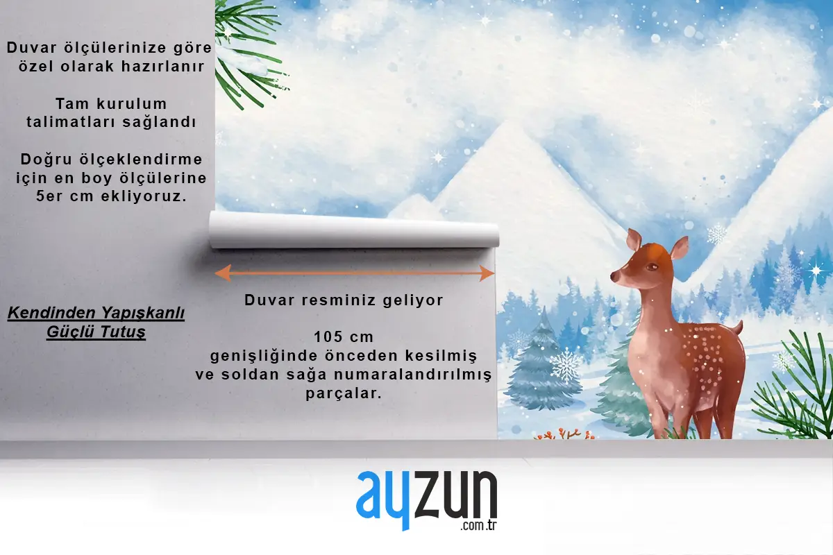 Kış Sezonu Kutlaması Çocuk Odası Duvar Kağıdı  Için Suluboya Arka Plan