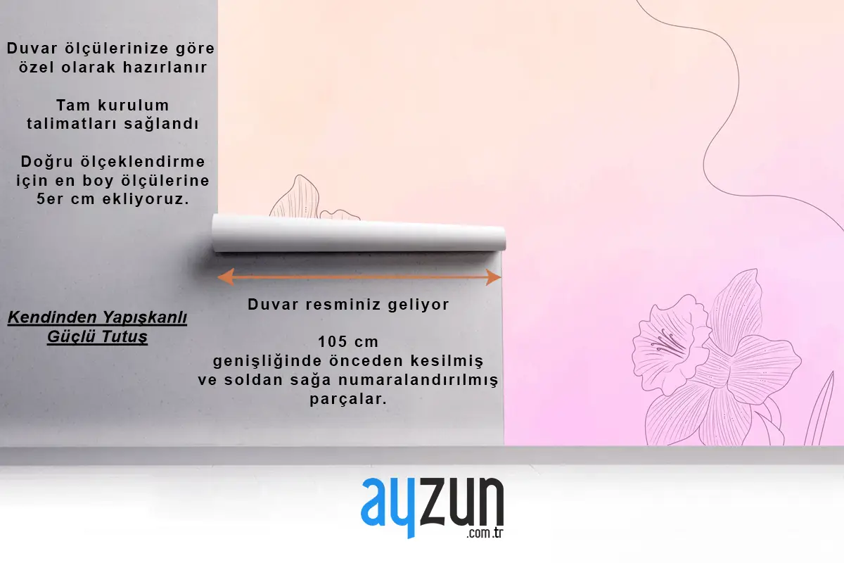 Elle Çizilmiş Öğelerle Suluboya Arka Plan Çocuk Odası Duvar Kağıdı