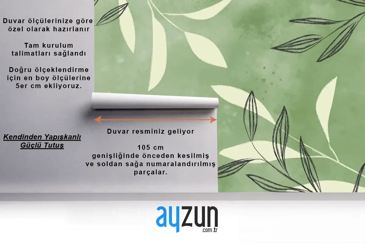 Yapraklı Suluboya Arka Plan Duvar Kağıdı