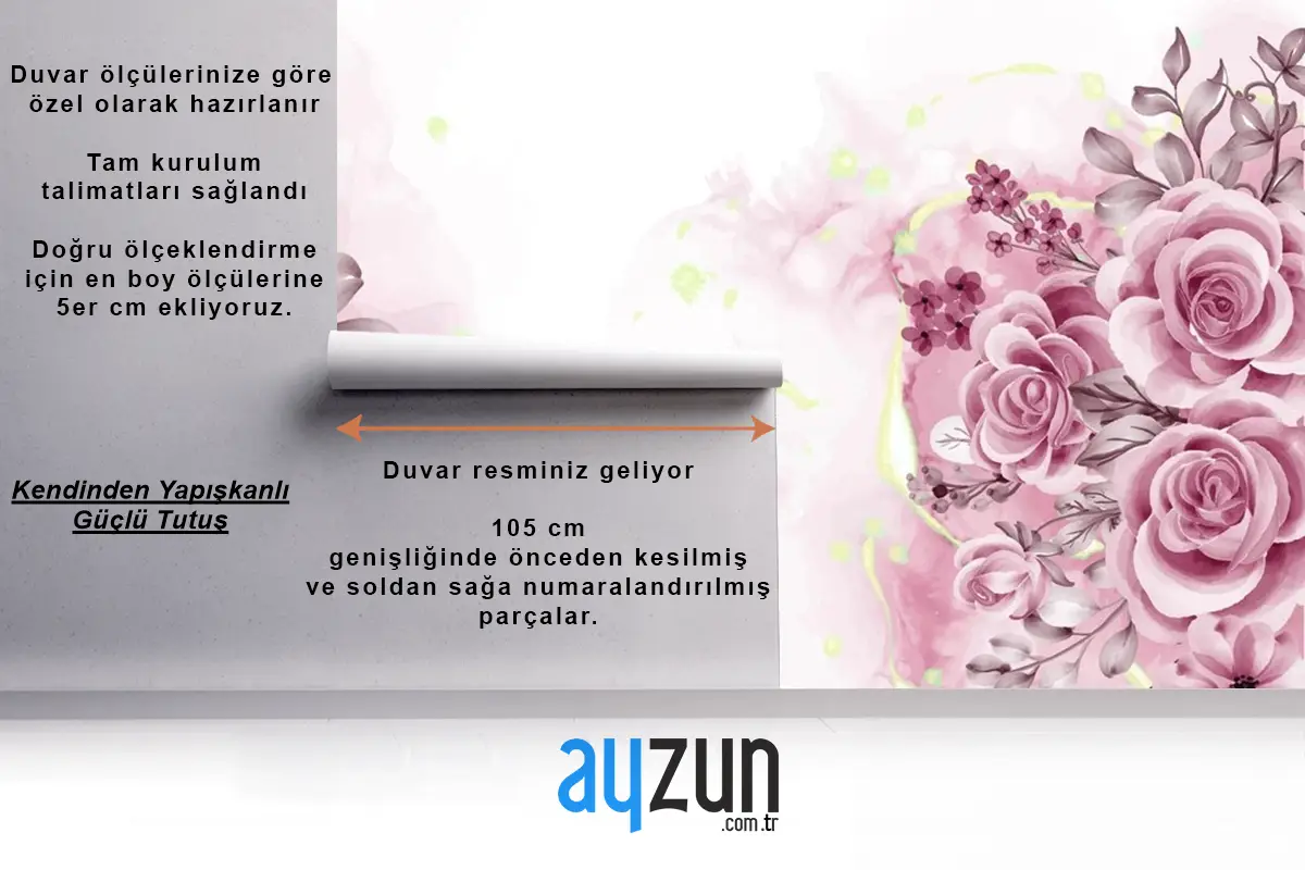 Gül Altın Çiçekleri Ve Yaprakları Ile Suluboya Arka Plan Duvar Kağıdı