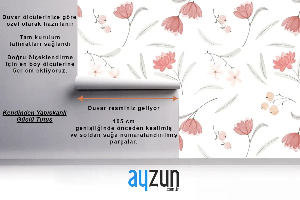 Suluboya Boho Desen Tasarım Duvar Kağıdı