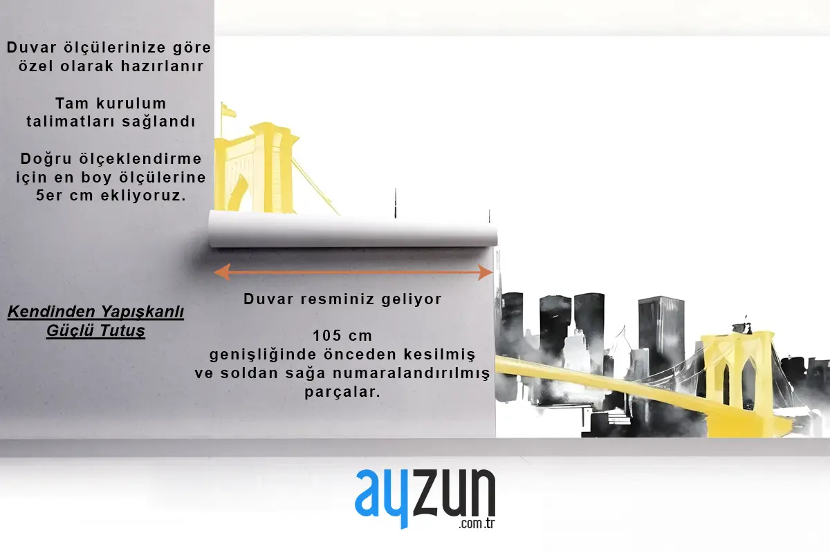 Brooklyn Köprüsü Ile Suluboya Şehir Duvar Kağıdı