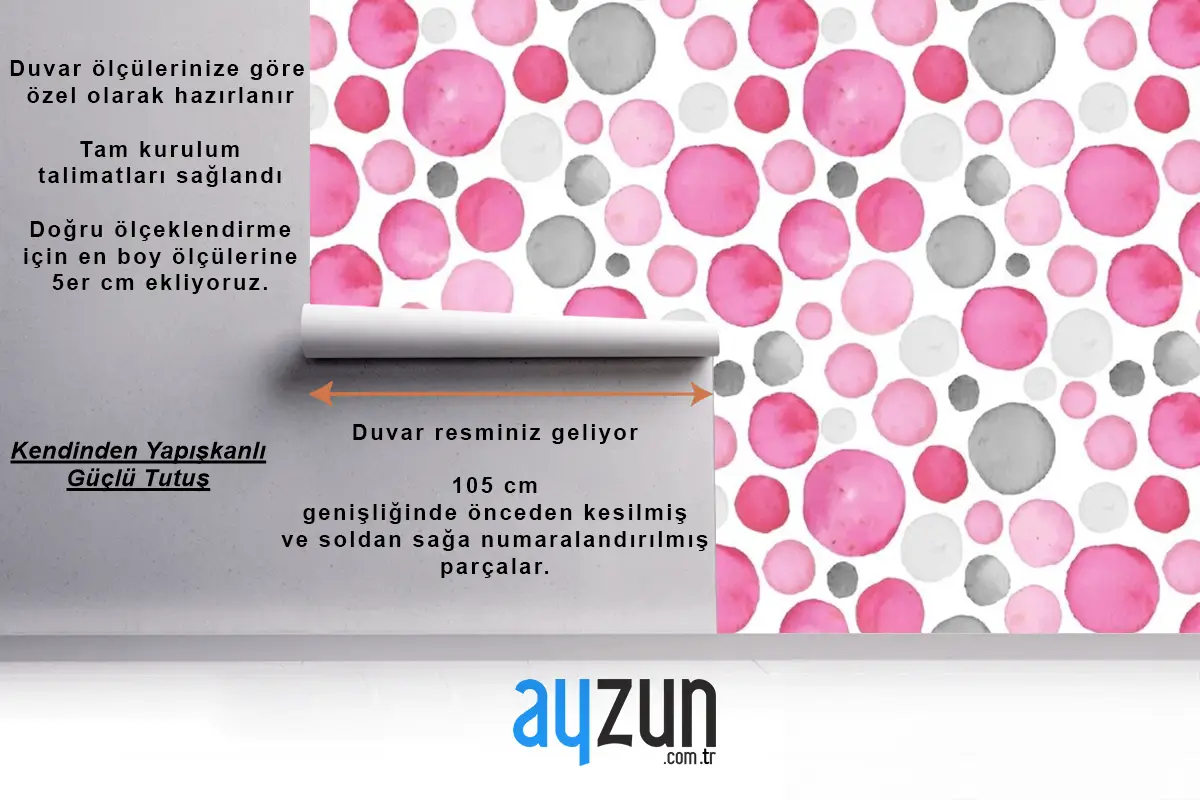 Suluboya Noktalı Desen Çocuk Odası Duvar Kağıdı 