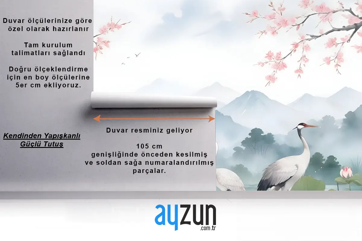 Suluboya Çizim Lotus Çiçek Sanatı Duvar Kağıdı 