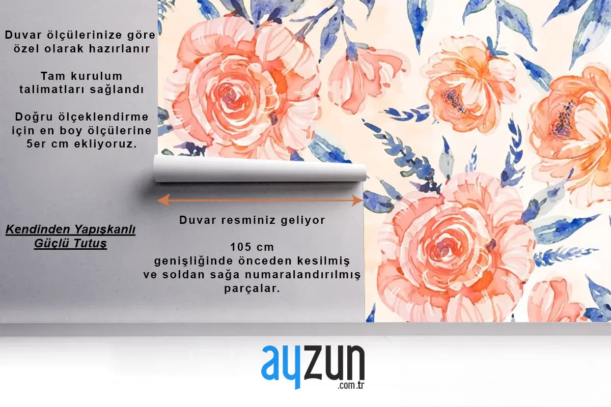 Yumuşak Renklerle Suluboya Çiçek Arka Plan Duvar Kağıdı