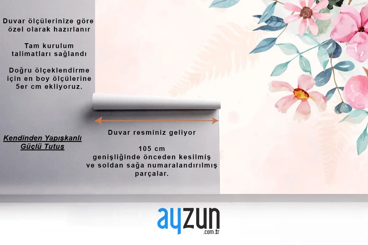 Suluboya Çiçek Arka Plan Duvar Kağıdı 