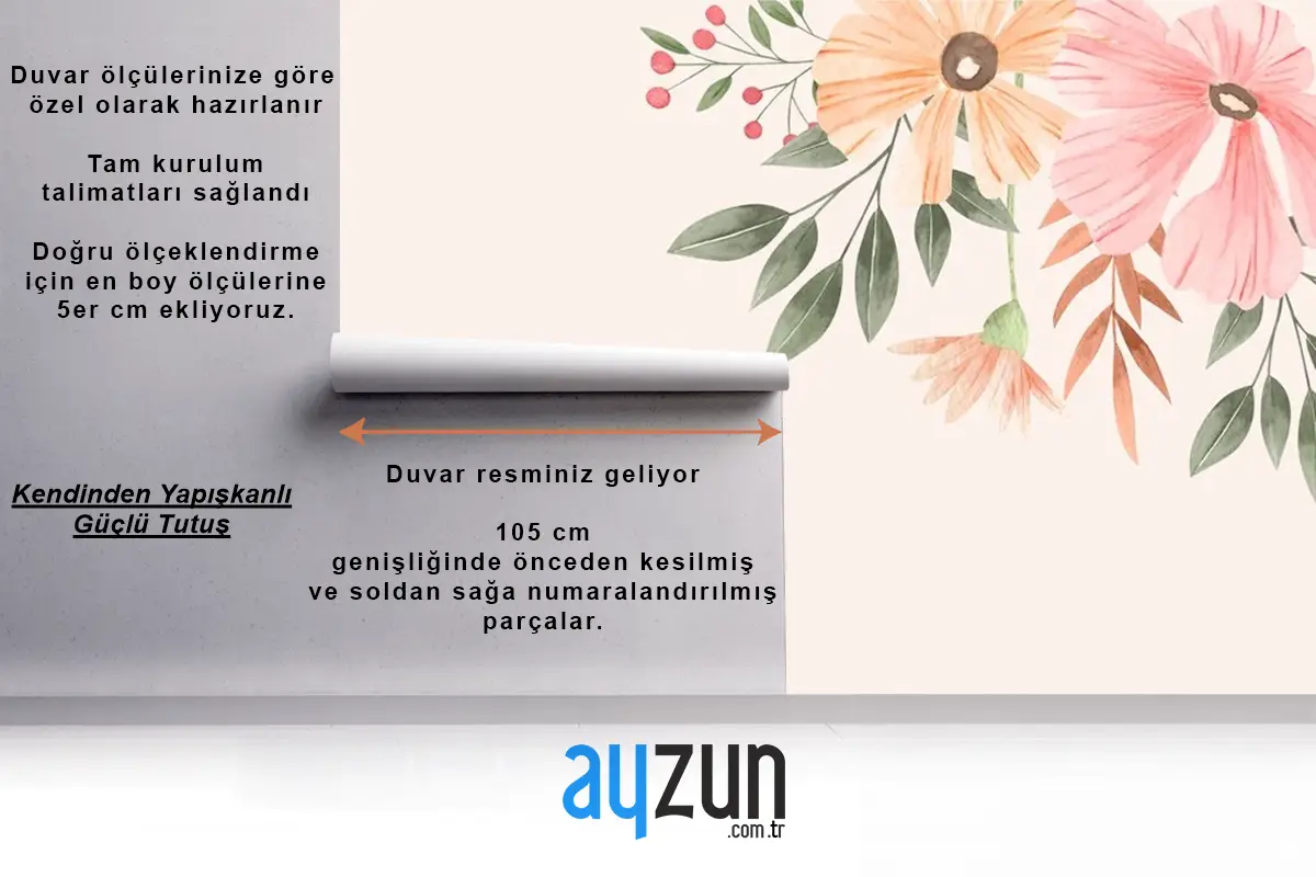 Suluboya Çiçek Arka Plan Duvar Kağıdı 