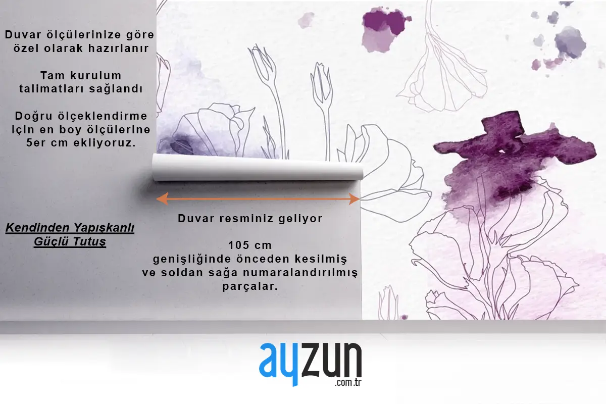 Suluboya Çiçek Arka Plan Duvar Kağıdı 