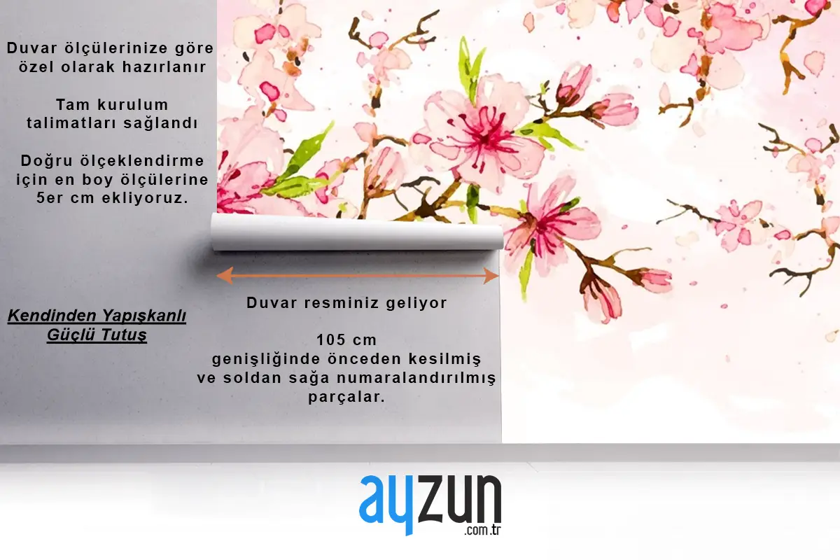 Suluboya Çiçek Arka Plan Duvar Kağıdı 