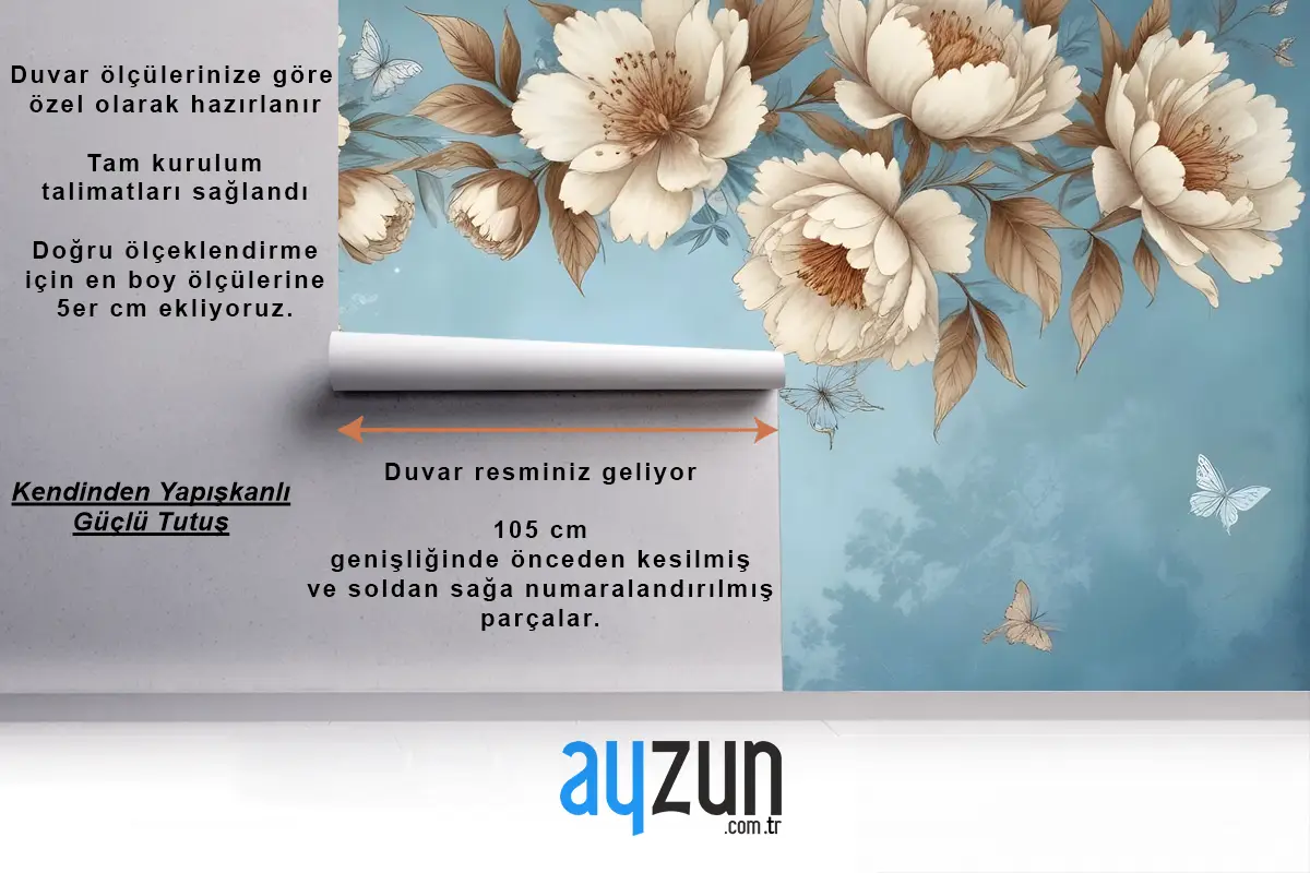 Suluboya Çiçek Pastel Çiçek Duvar Kağıdı 