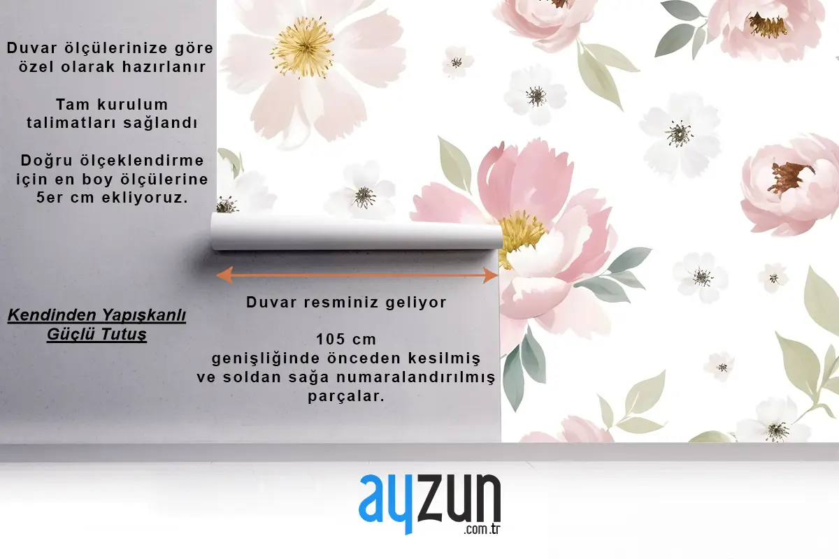 Suluboya Çiçek Duvar Kağıdı 