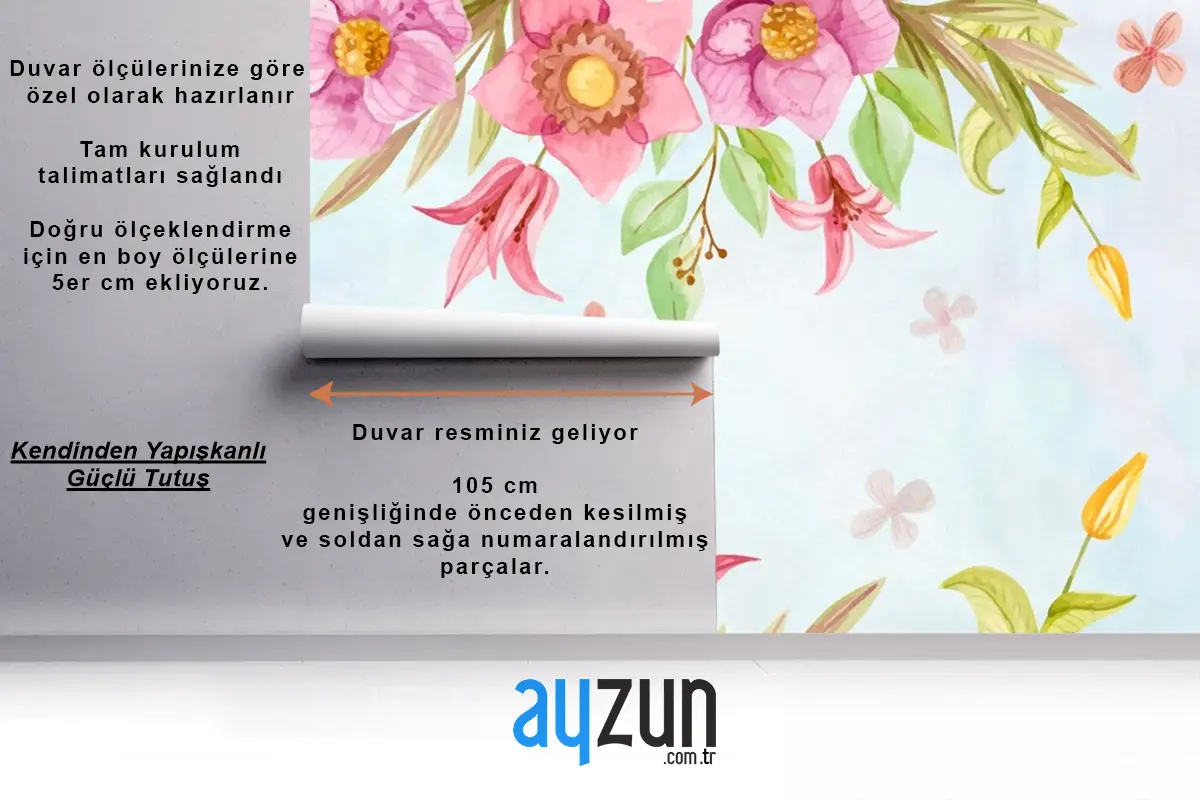 Pastel Renklerde Suluboya Çiçek Arka Plan Duvar Kağıdı