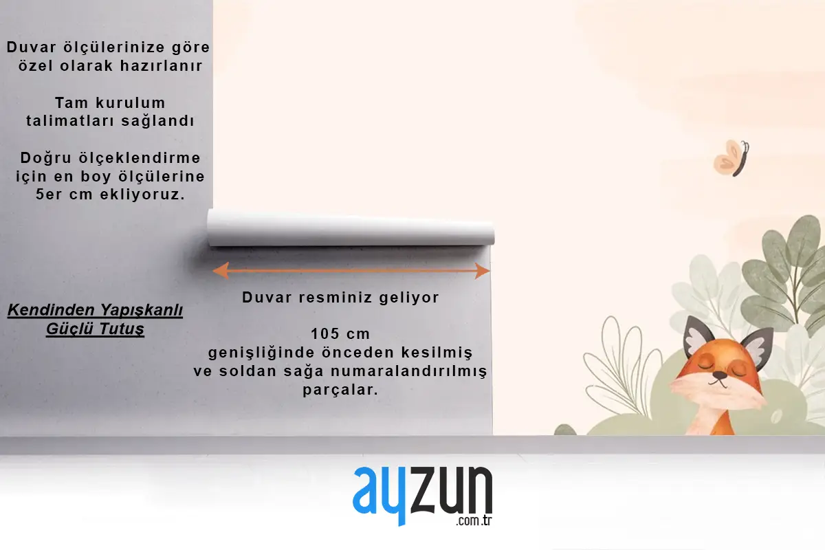 Suluboya Orman Hayvanları Çocuk Odası Duvar Kağıdı