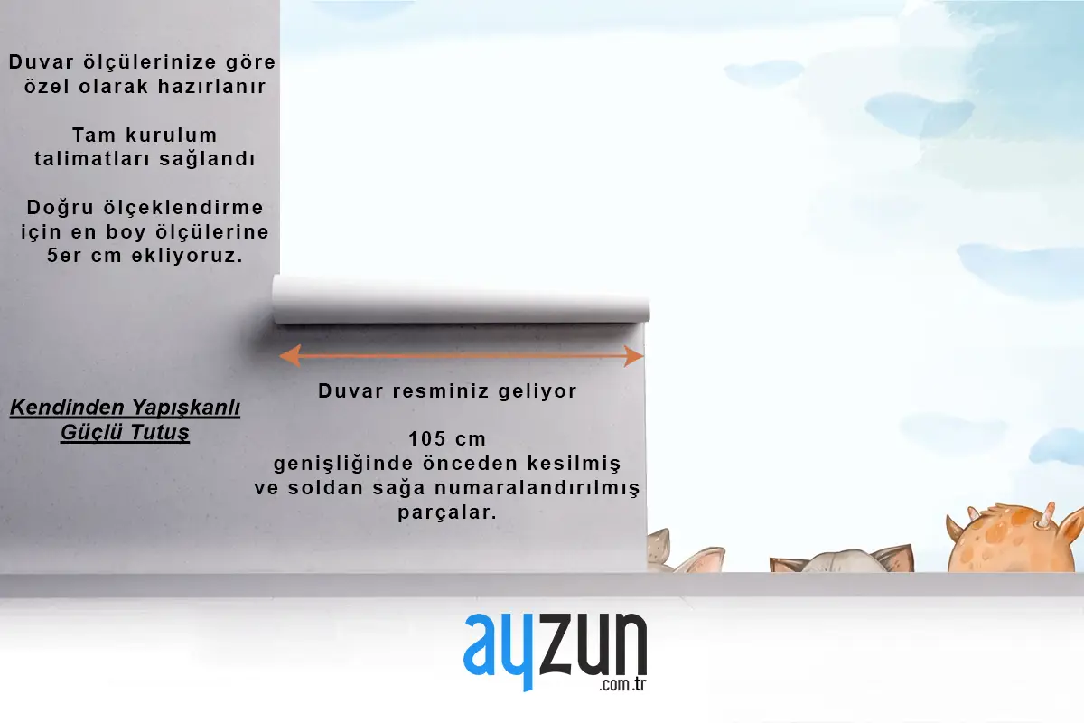 Suluboya Orman Hayvanları Çocuk Odası Duvar Kağıdı