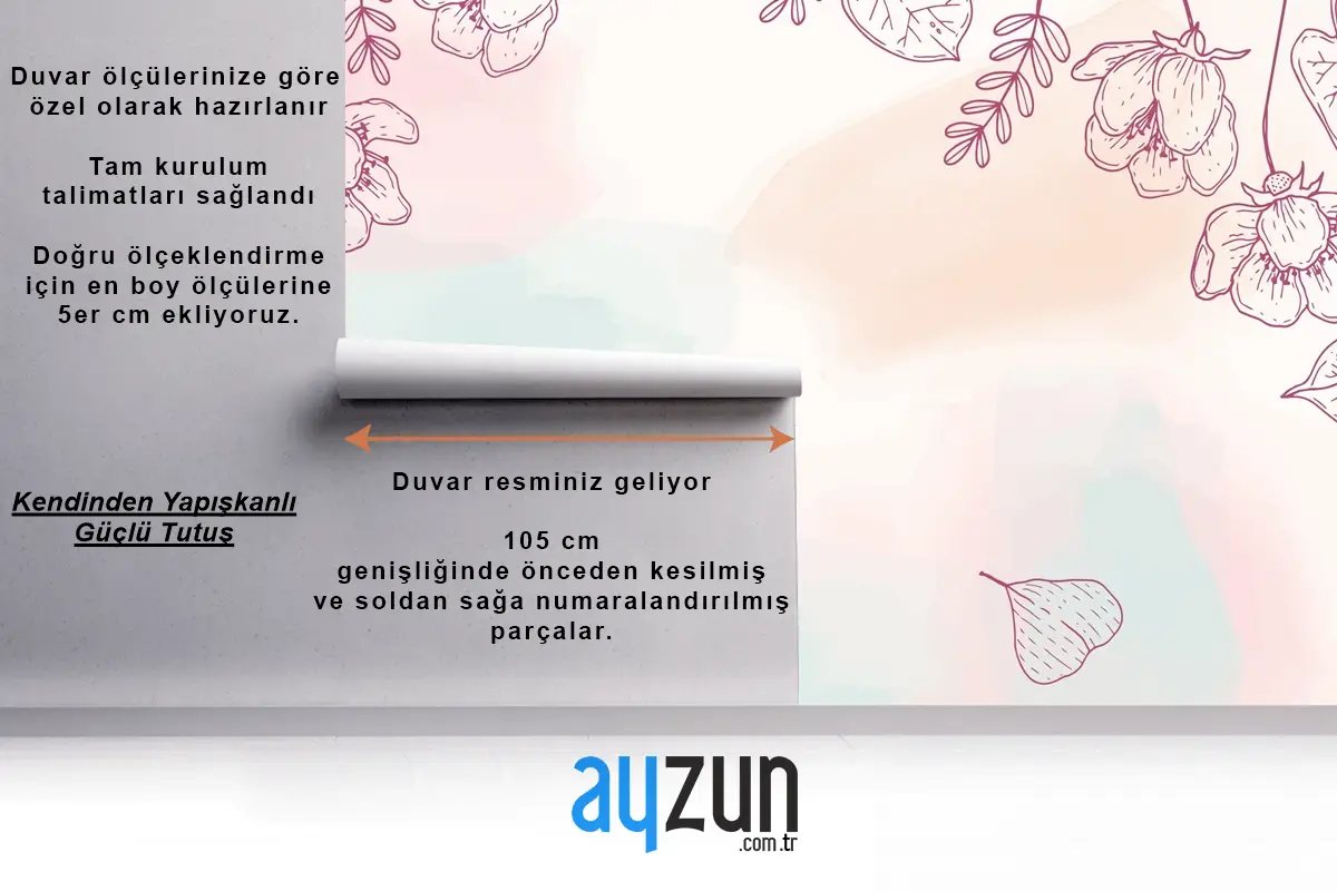 Suluboya Elle Çizilmiş Arka Plan Çocuk Odası Duvar Kağıdı 