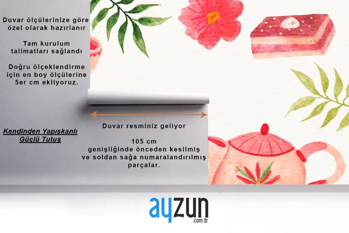 Suluboya Uluslararası Çay Günü Mutfak Mutfak Duvar Kağıdı