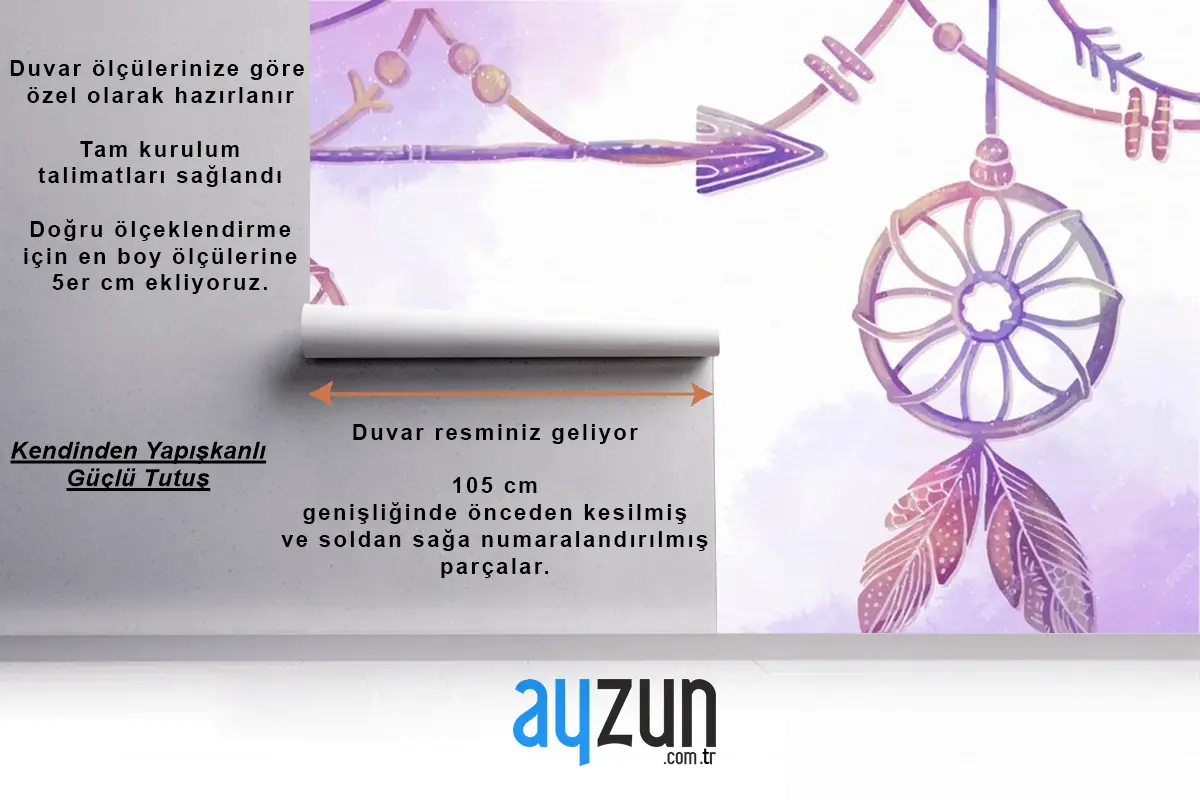 Suluboya Boyalı Boho Arka Plan Çocuk Odası Duvar Kağıdı 