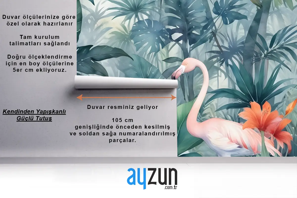 Suluboya Resim Orman Ve Leylek Duvar Kağıdı