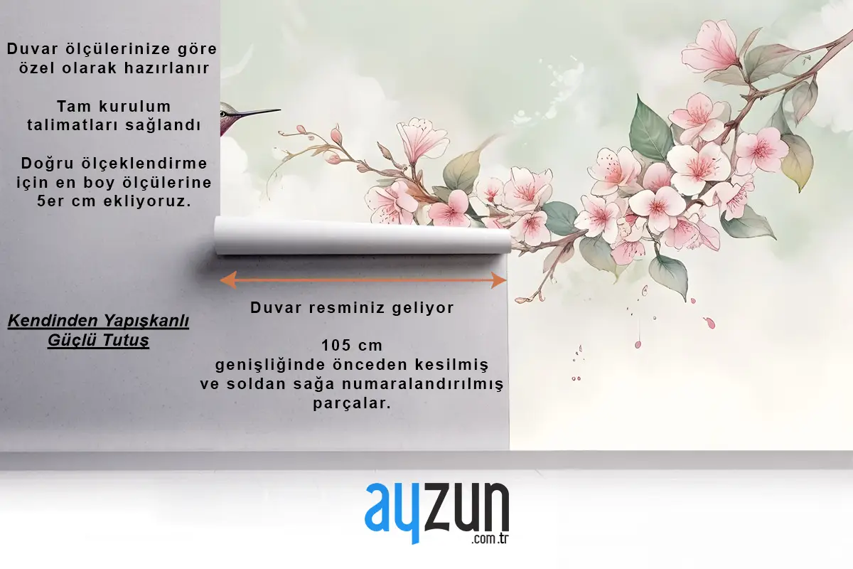 Suluboya Pembe Begonya Çiçekleri Duvar Kağıdı 