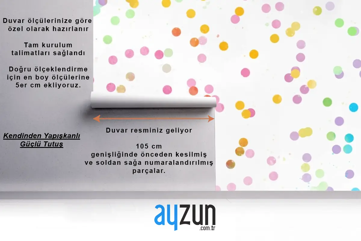 Suluboya Gökkuşağı Arka Plan Çocuk Odası Duvar Kağıdı 