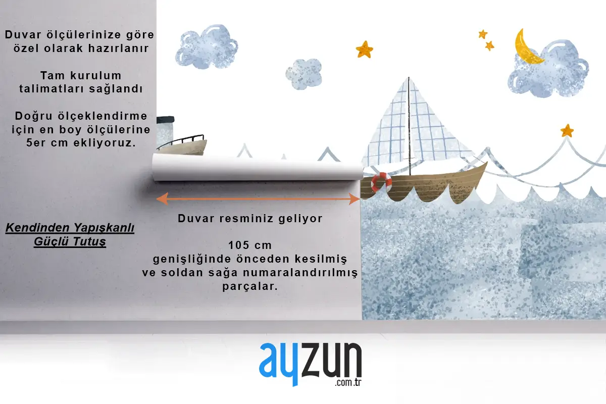 Suluboya Deniz Manzarası Çocuk Odası Duvar Kağıdı 