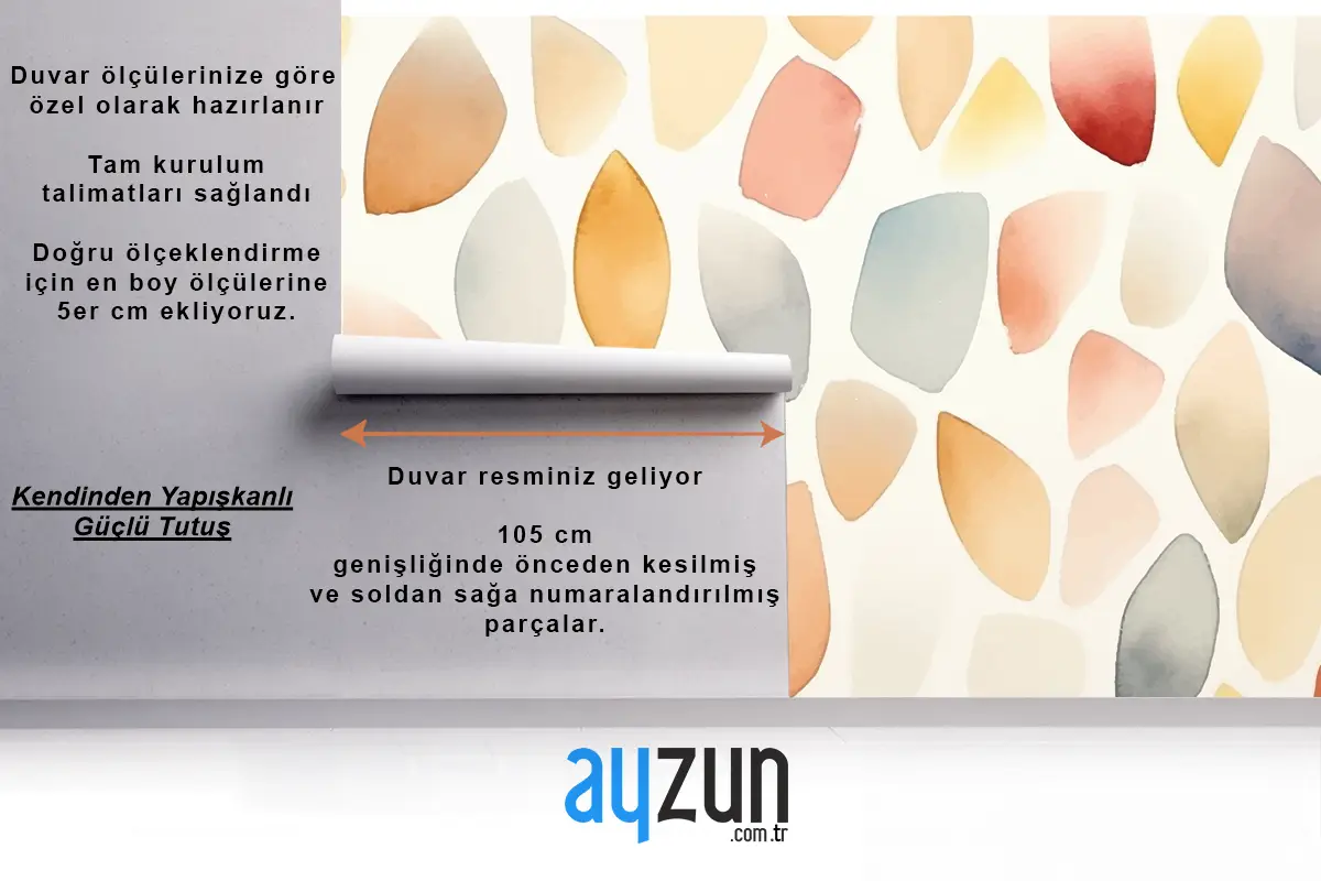 Suluboya Dikişsiz Desen Mutfak Duvar Kağıdı 