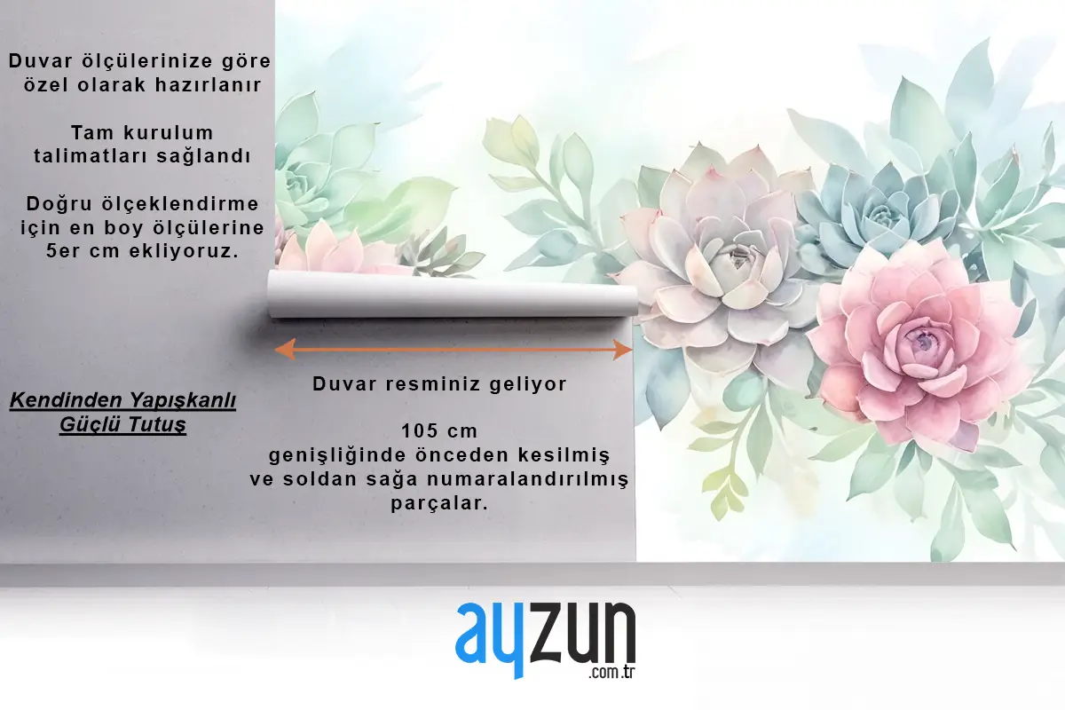 Suluboya Yumuşak Çiçek Duvar Kağıdı 