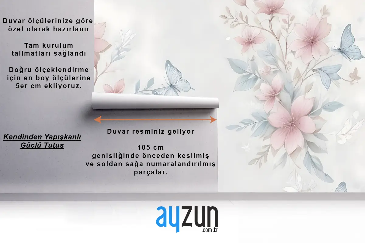 Suluboya Yumuşak Çiçek Duvar Kağıdı 